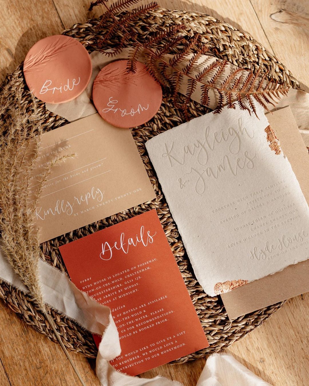 terracotta wedding colors invitations