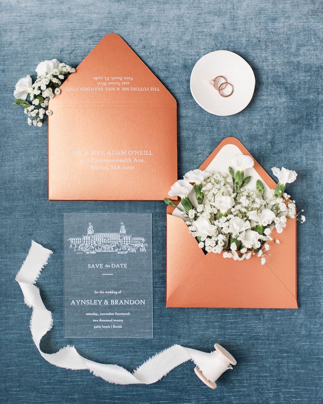 Terracotta Wedding Invitations Transparent Acrylic