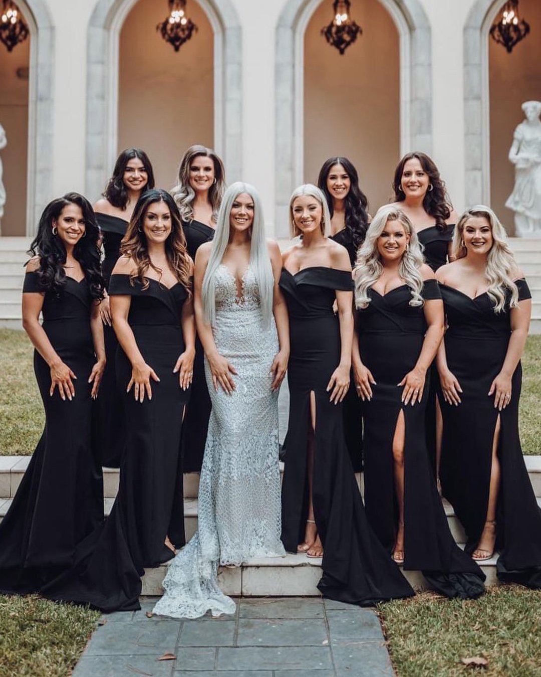 black dresses for bridesmaid