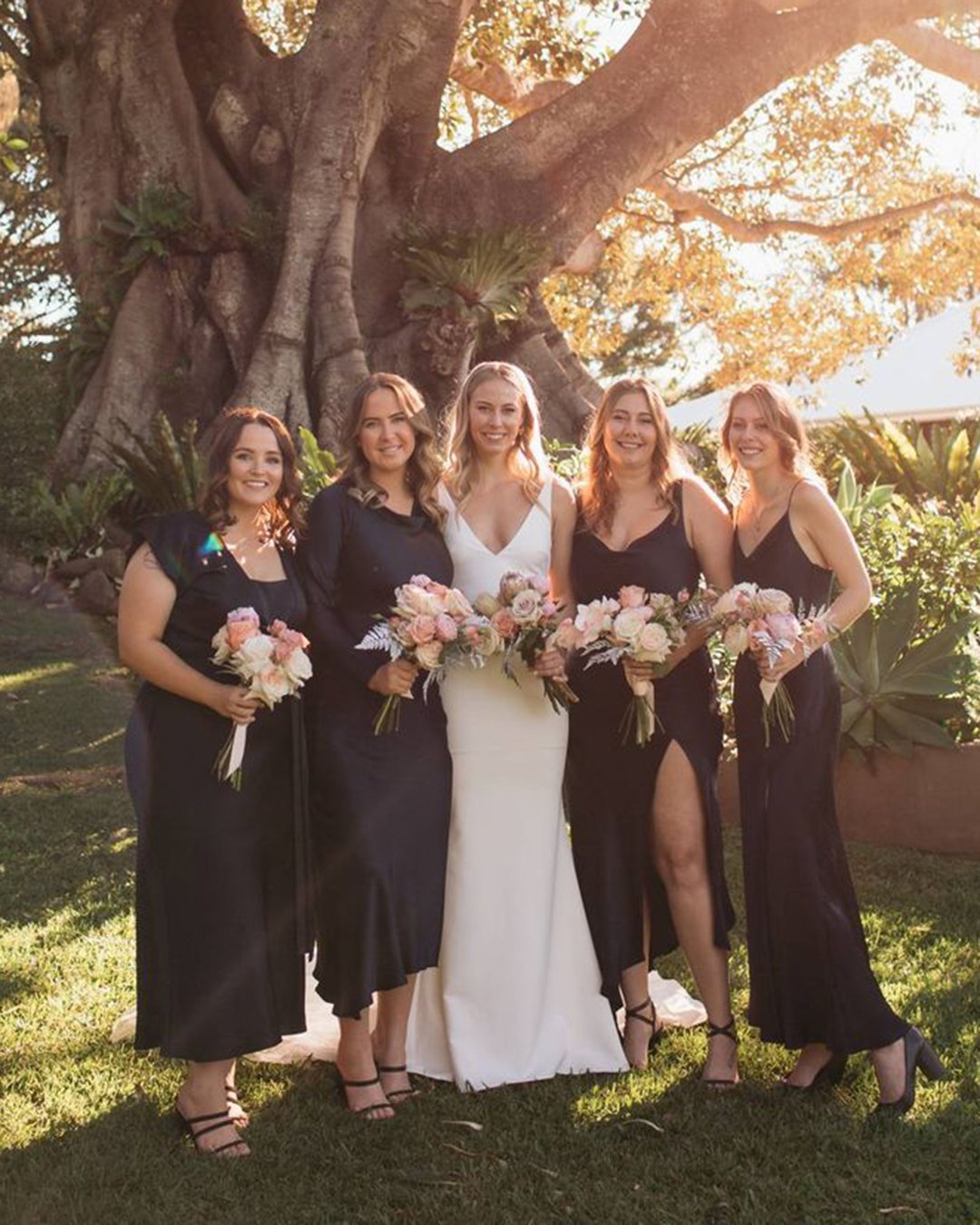 wedding black bridesmaid dresses simple satin country made with love