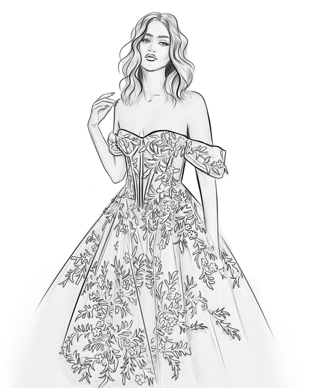 57 Coloring Pages Wedding Dresses  Free