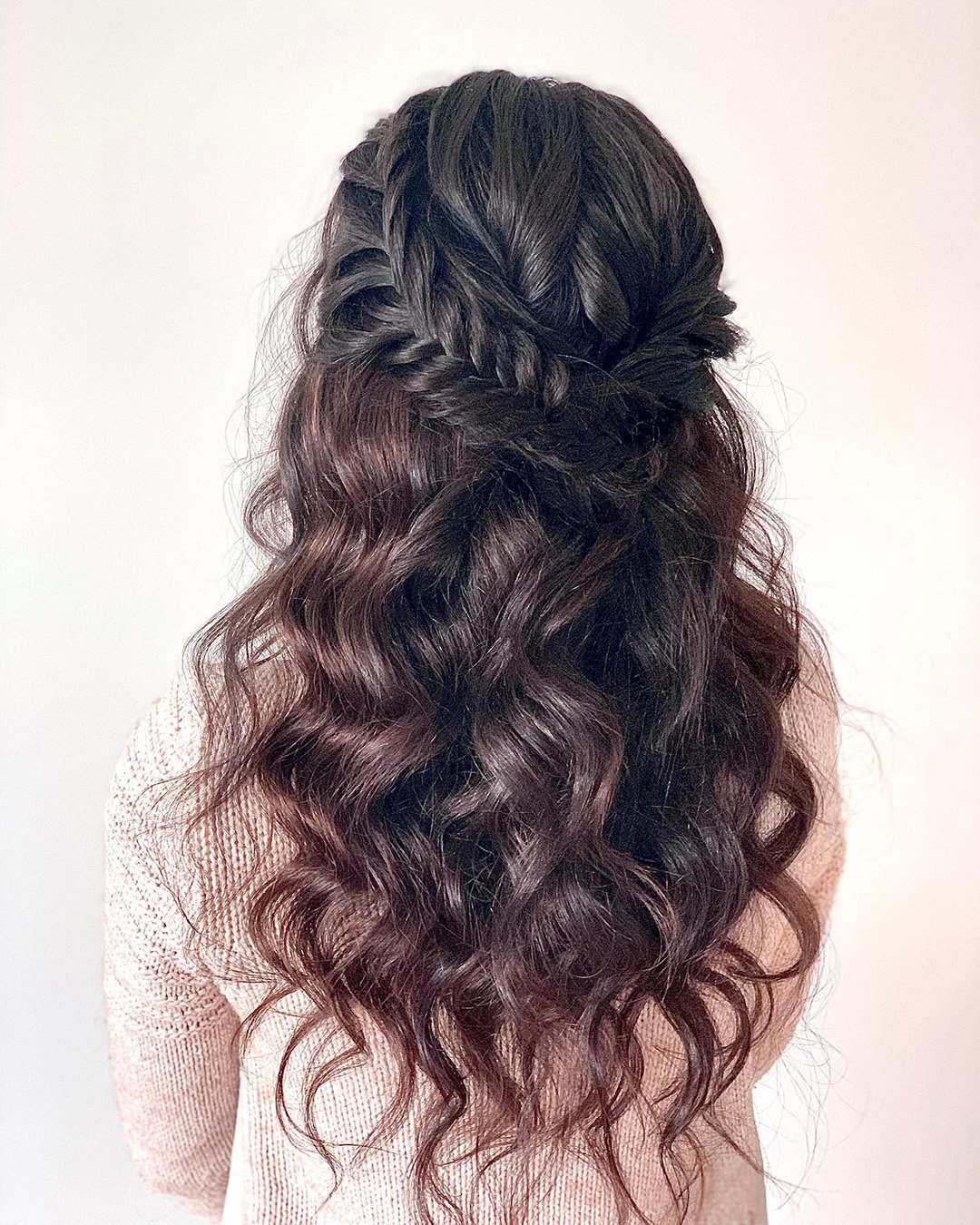 wedding hairstyles down half up with curls clairehartleystylist