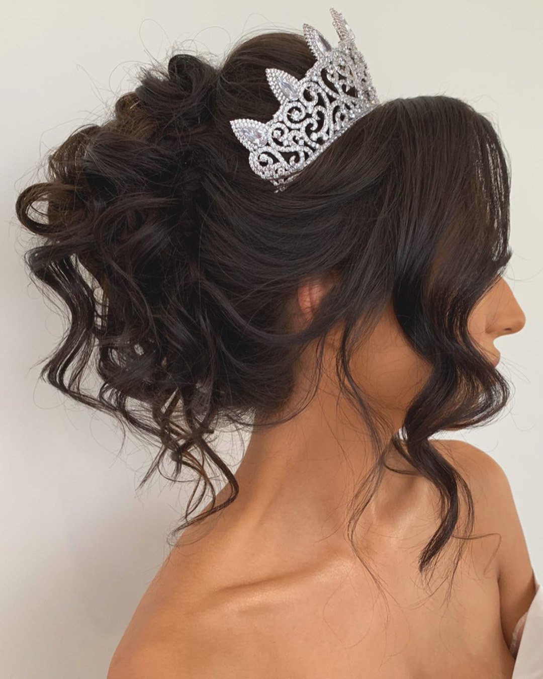 wedding hairstyles with crown curly updo kykhair