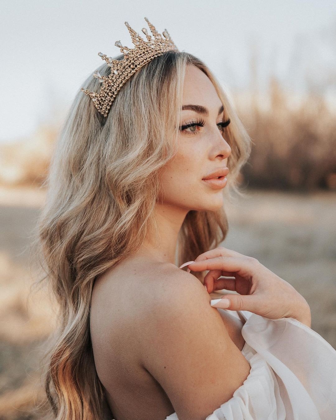 wedding hairstyles with crown with blonde hair down sweetvjewelry