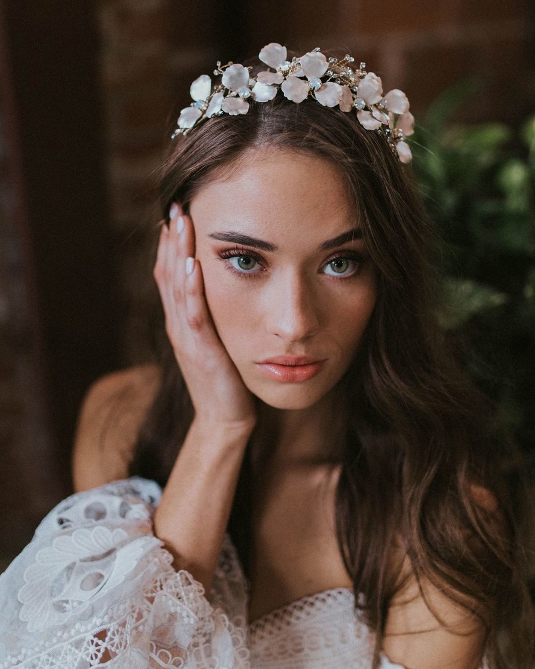wedding hairstyles with crown with flowers hair down untamedpetals