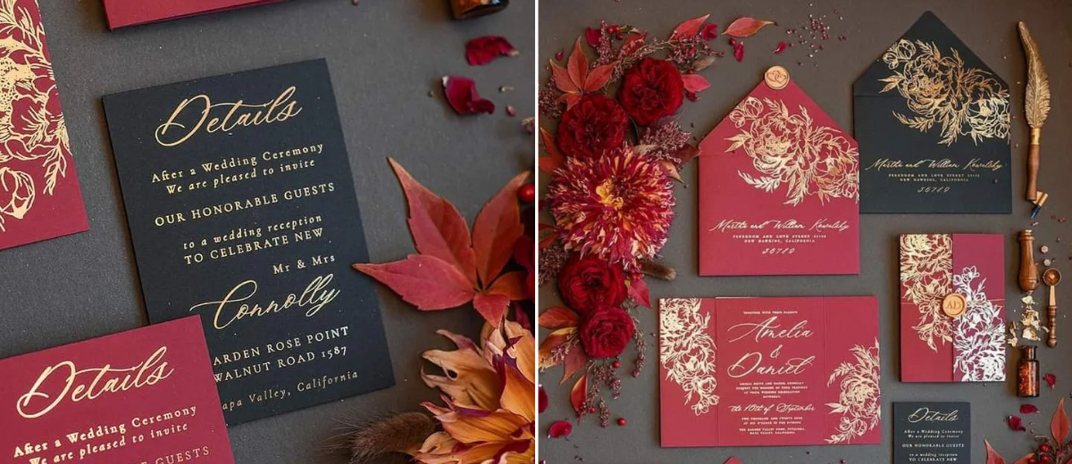 15 Glamorous Black And Red Wedding Invitations + FAQs