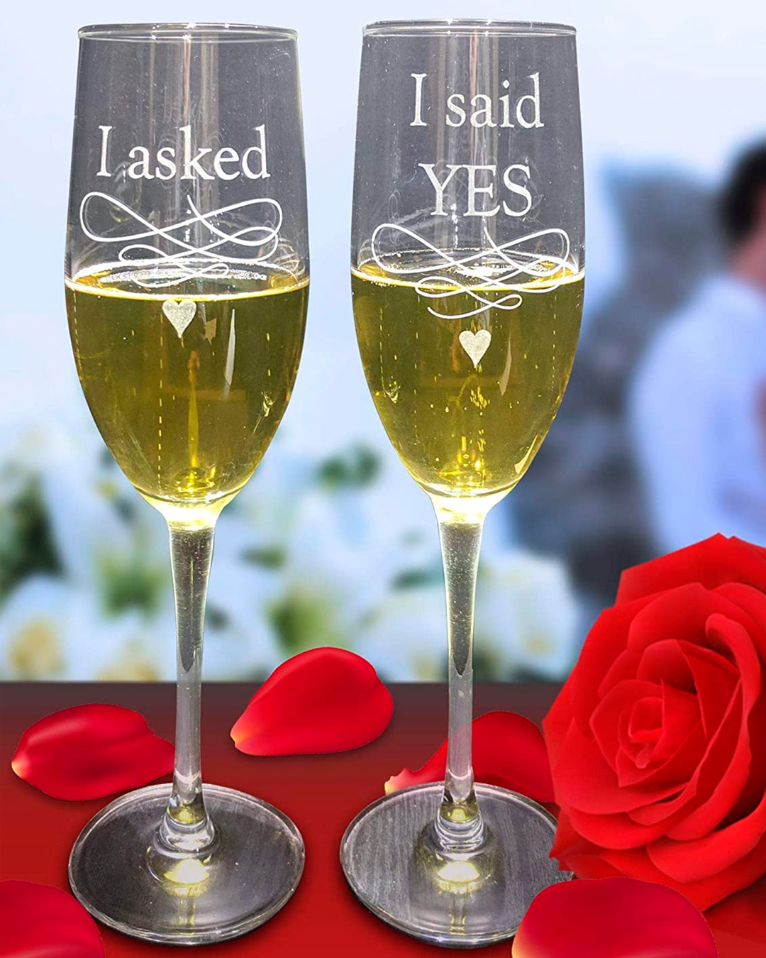 bridal shower gifts champange fluts
