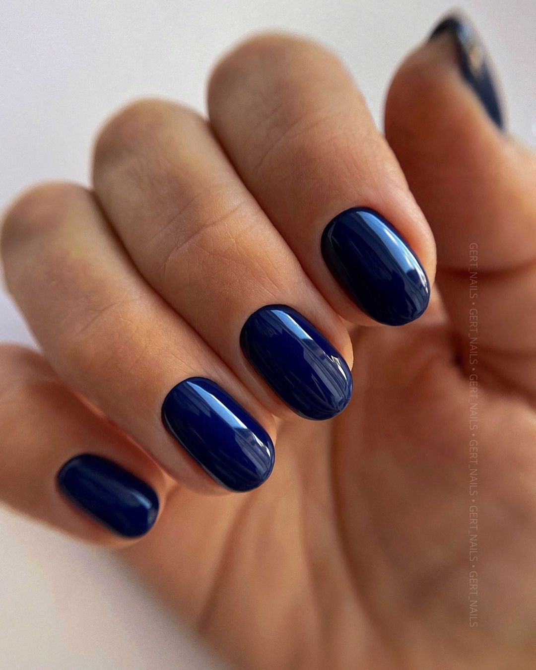 Bridesmaid nails navy blue