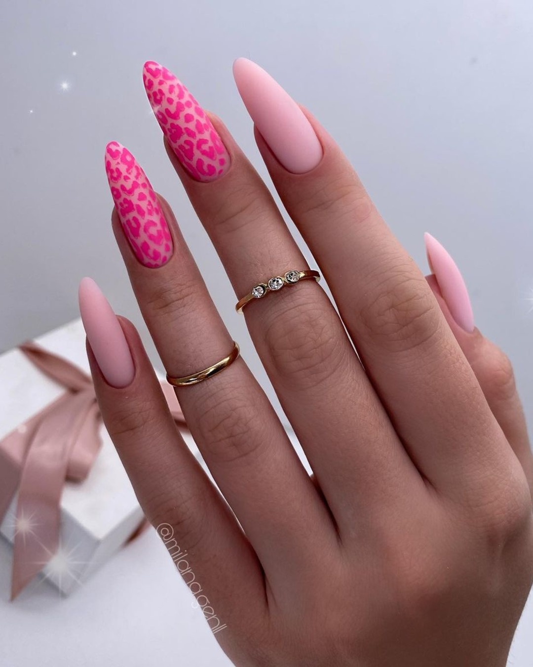 Bridesmaid nails pink design