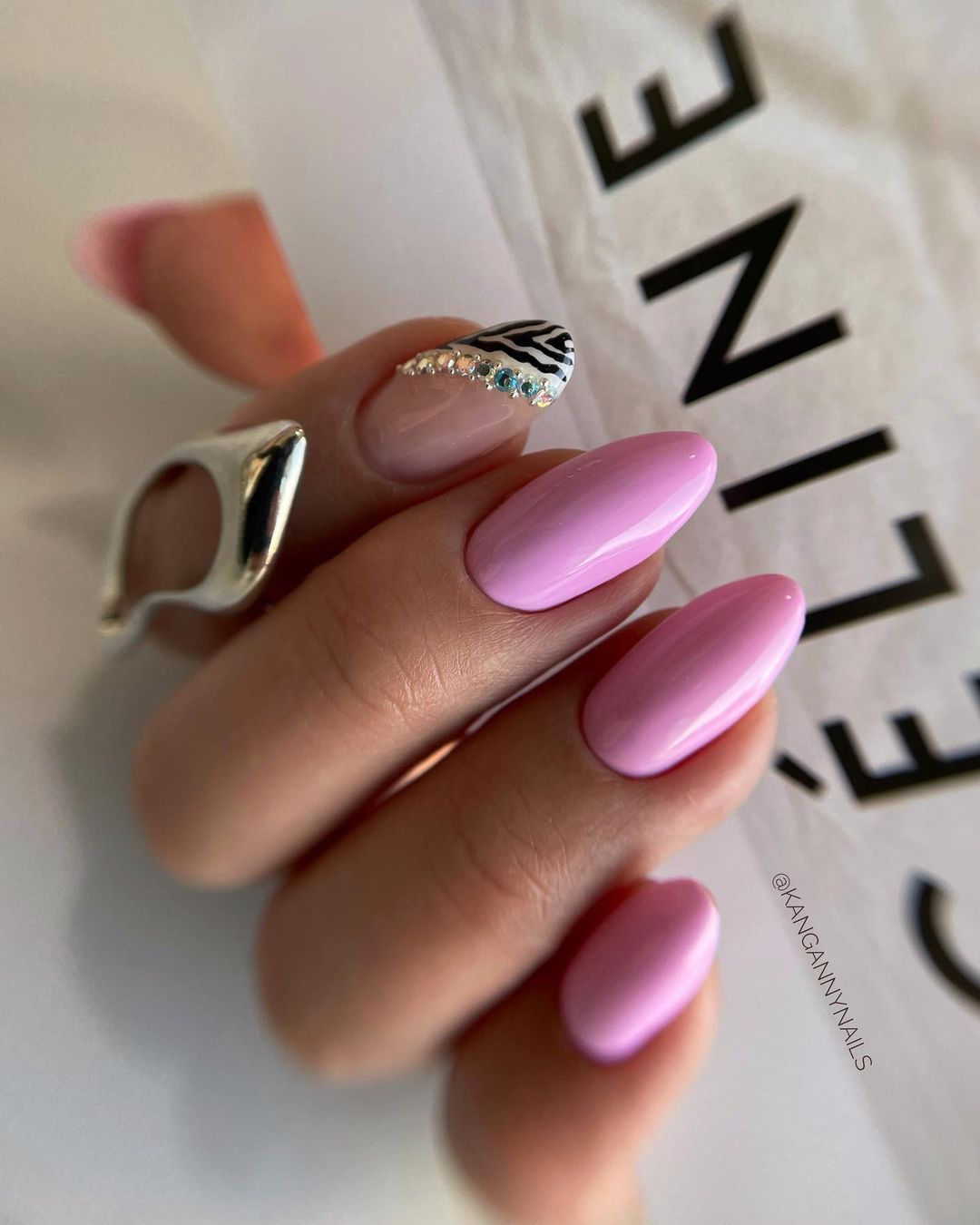 Bridesmaid nails pink