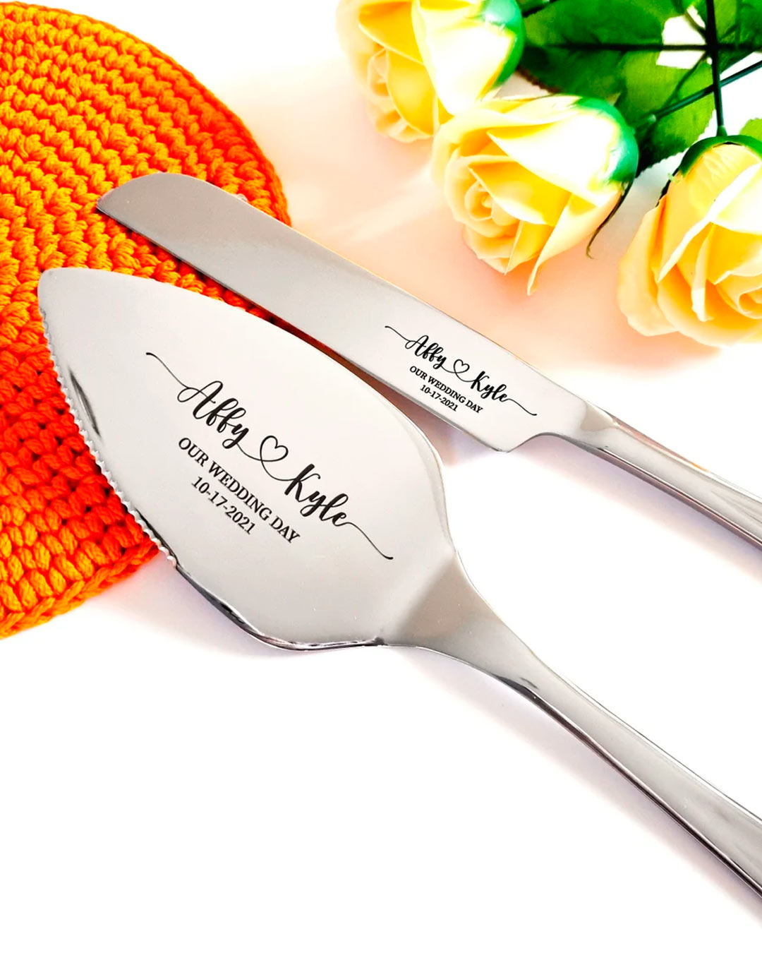 engagement party gifts serving cake set