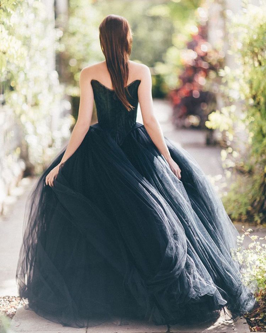 gothic wedding dresses ball gown strapless neckline tulle skirt chantalmallett