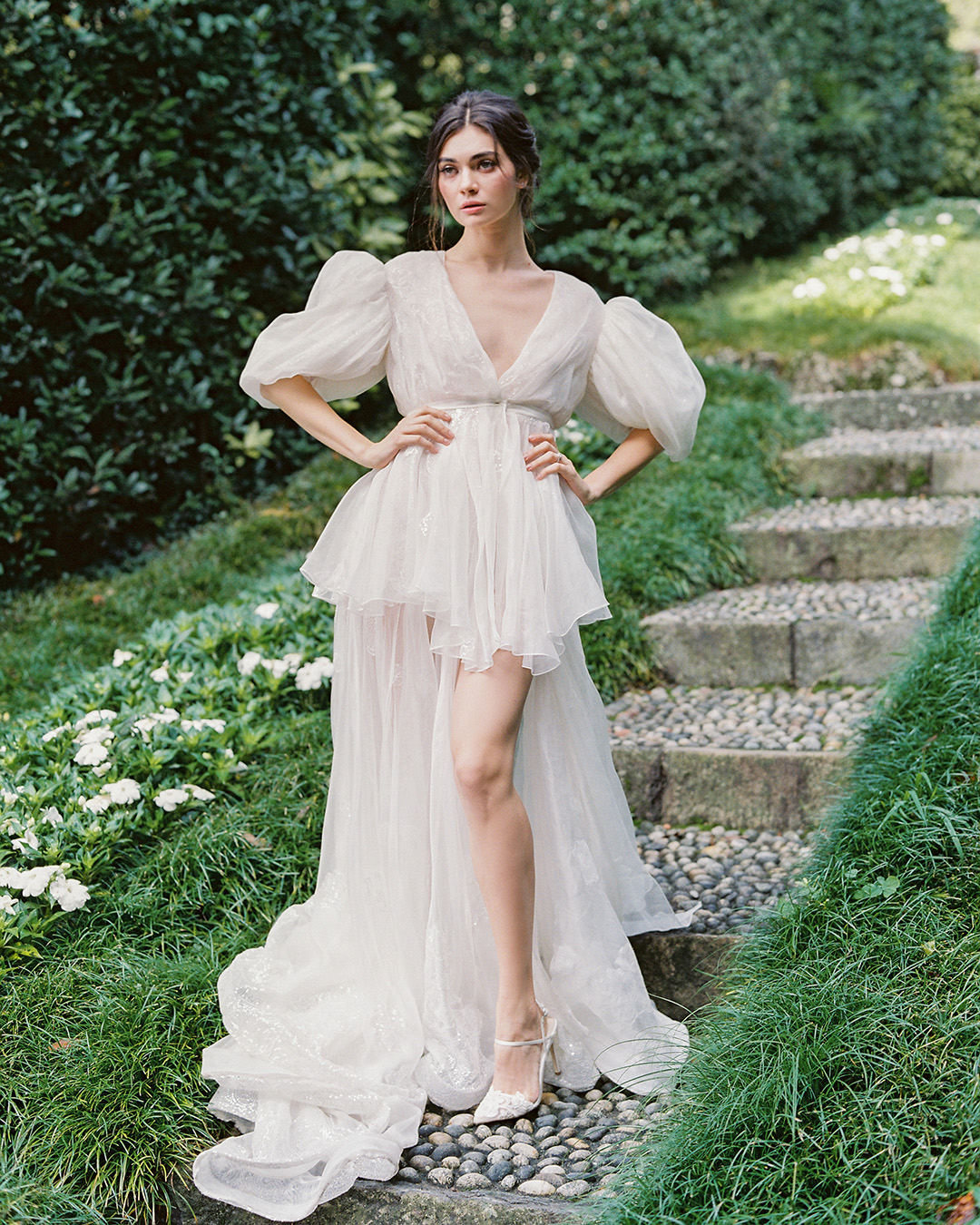 high low wedding dresses with cap sleeves rustic lauragordon
