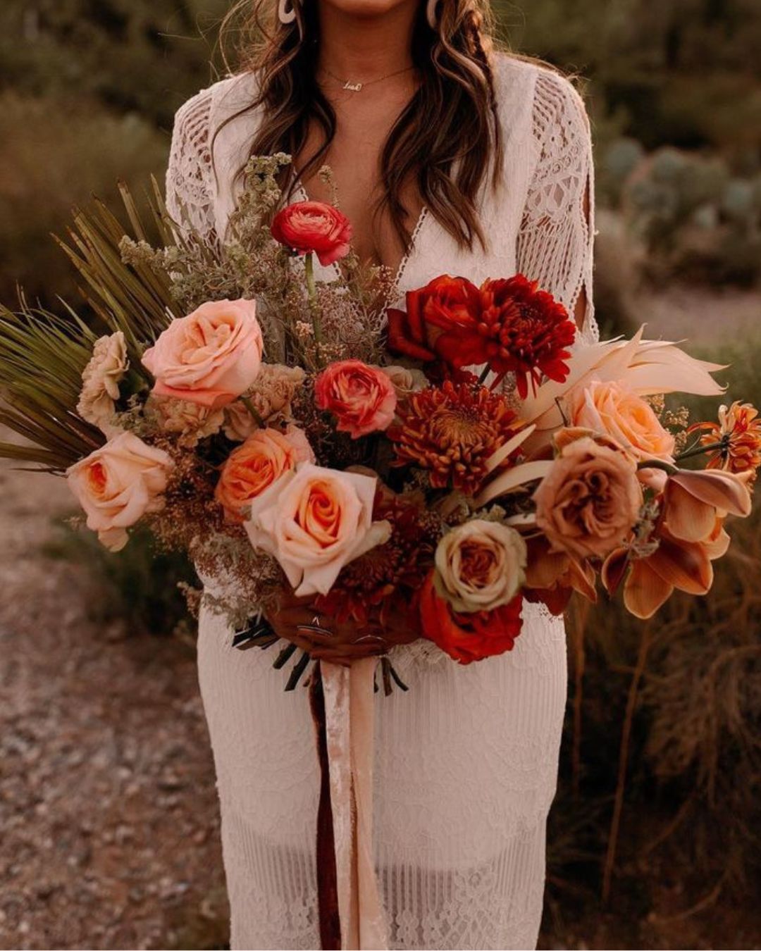 rust wedding flowers with roses
