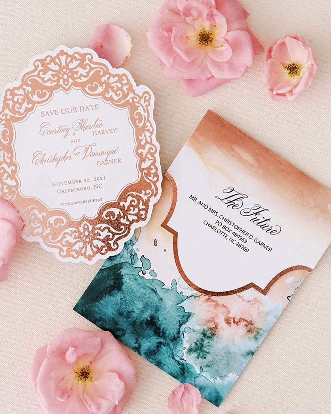 rust wedding invitations elegant navy invites