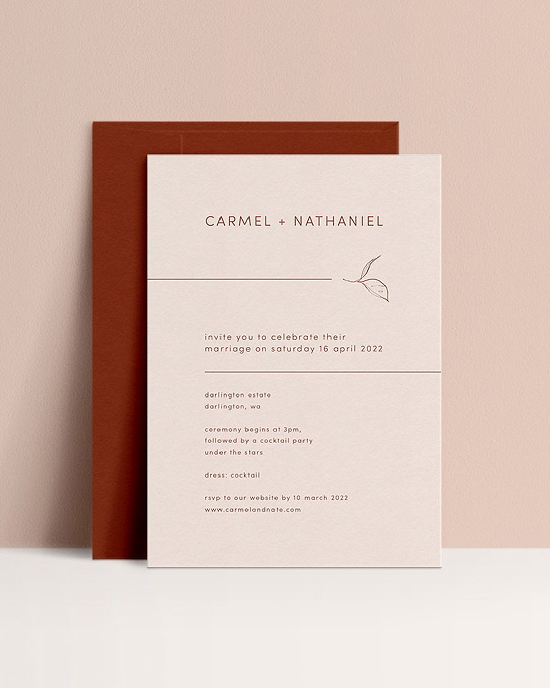 rust wedding invitations modern neutral blush invitations