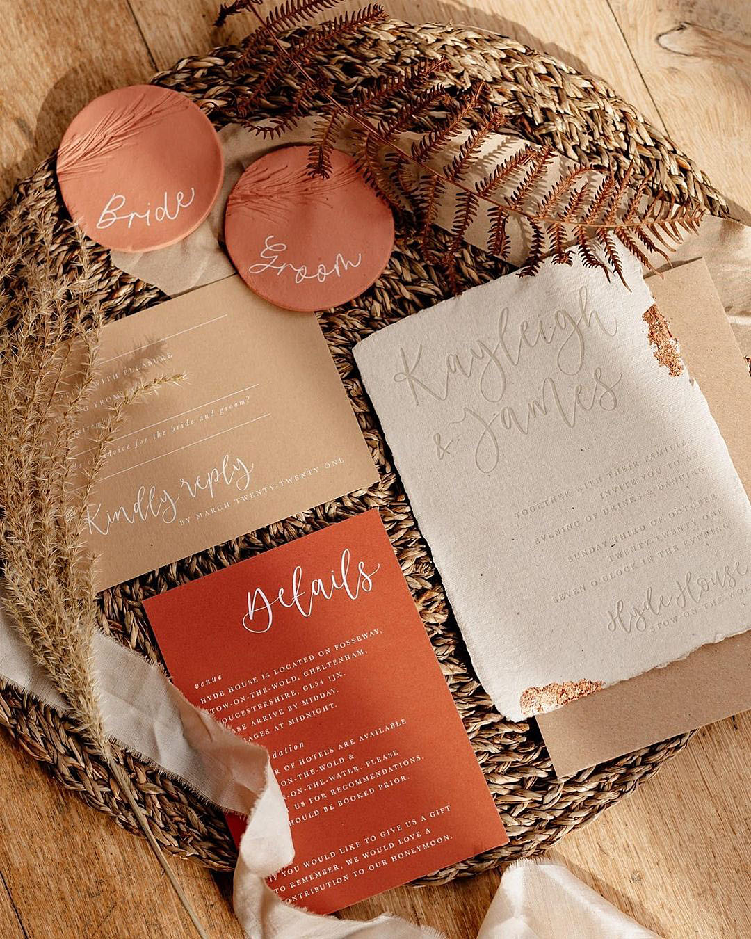 rust wedding invitations unique orange invitations
