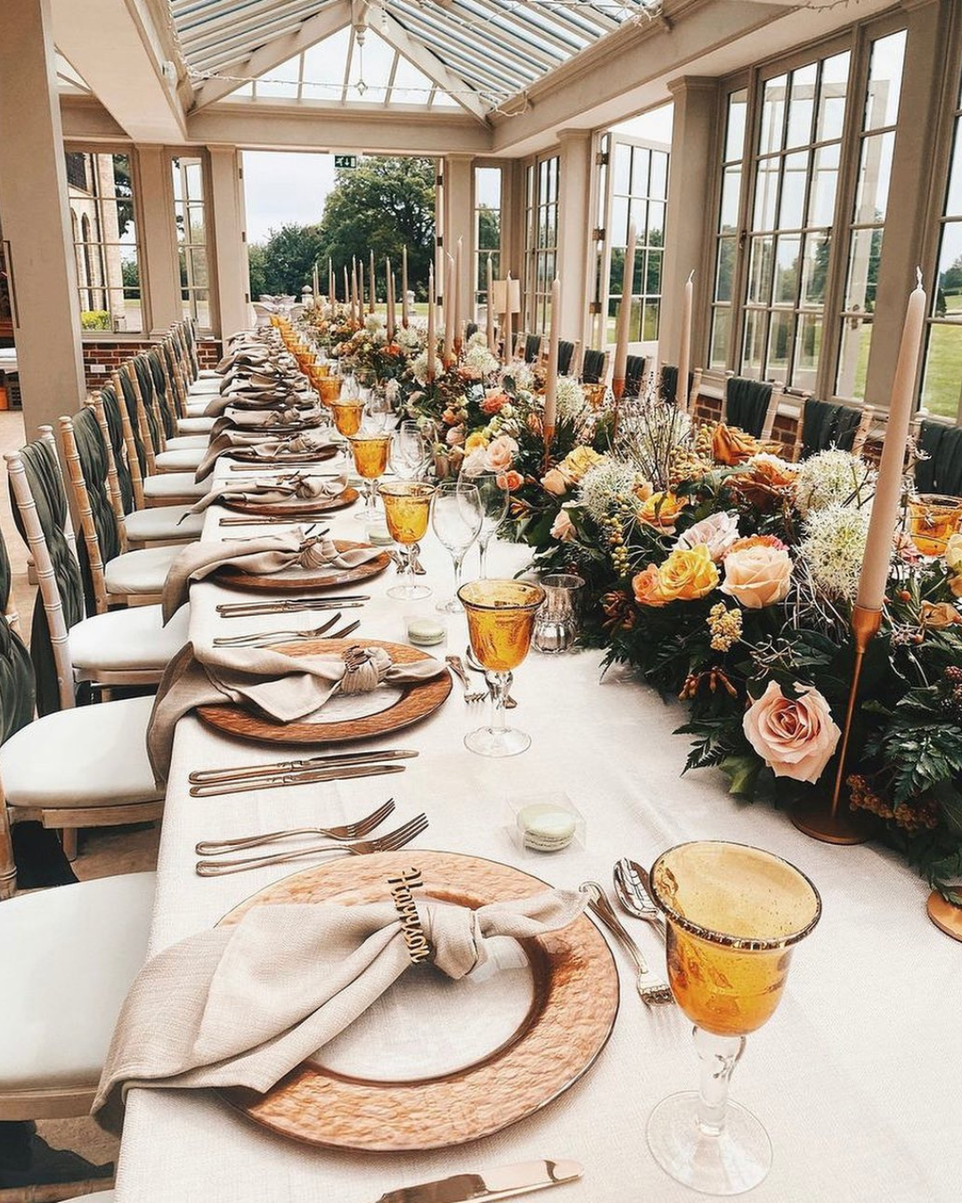 sage rust wedding decorations