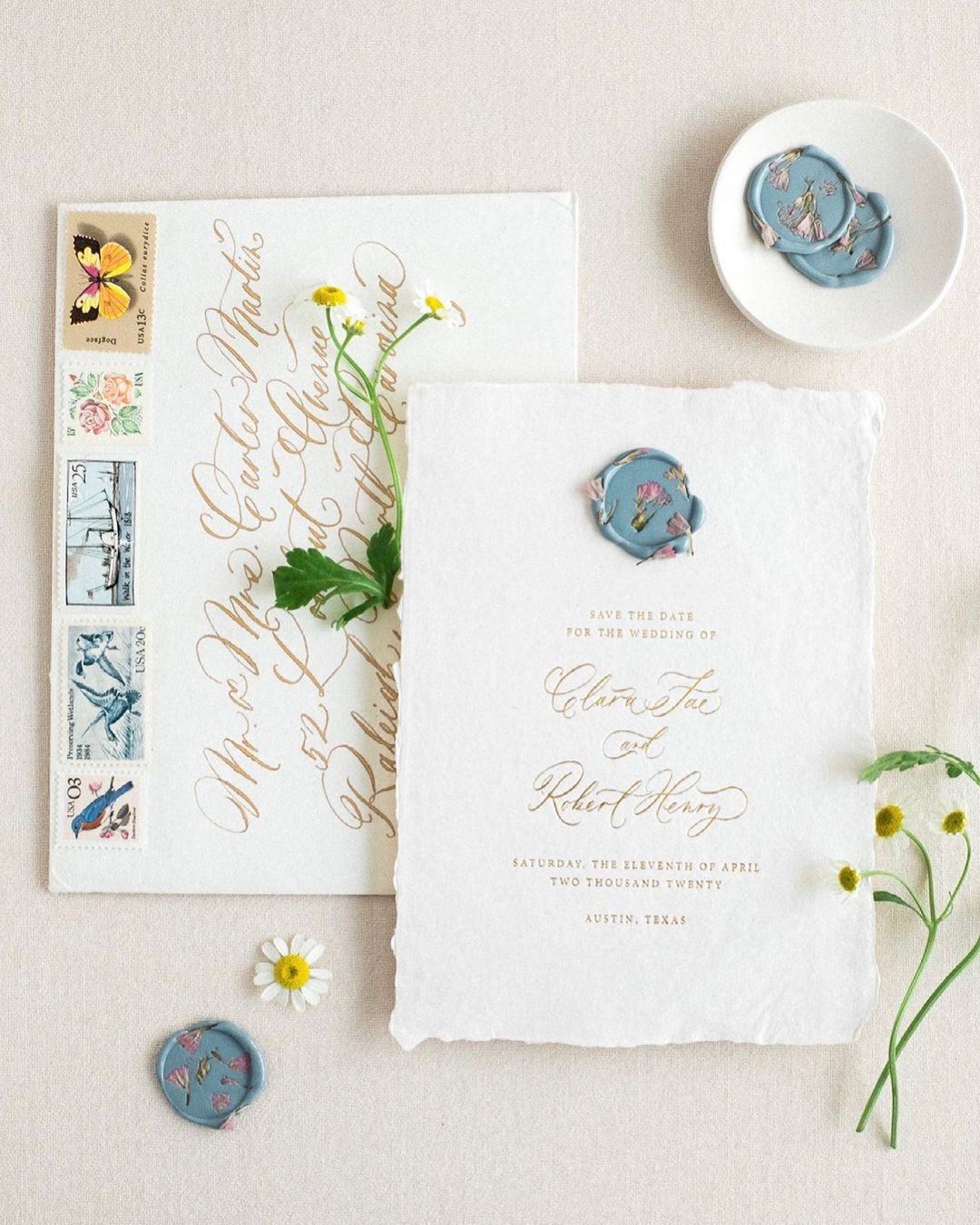 teal and rust wedding invitations