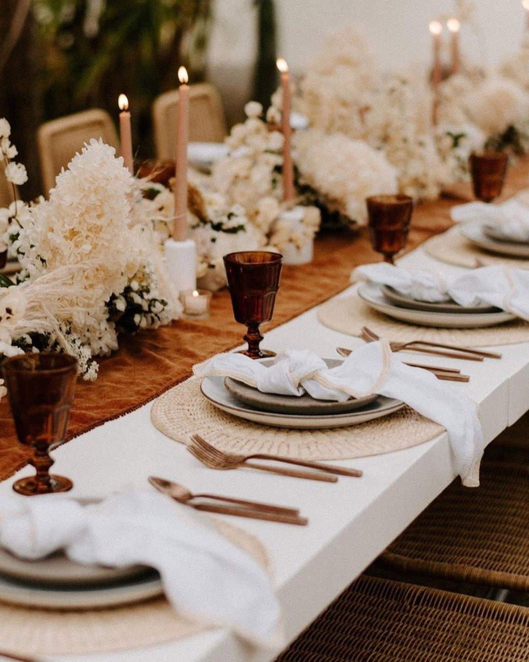 terracotta wedding wedding reception table decor