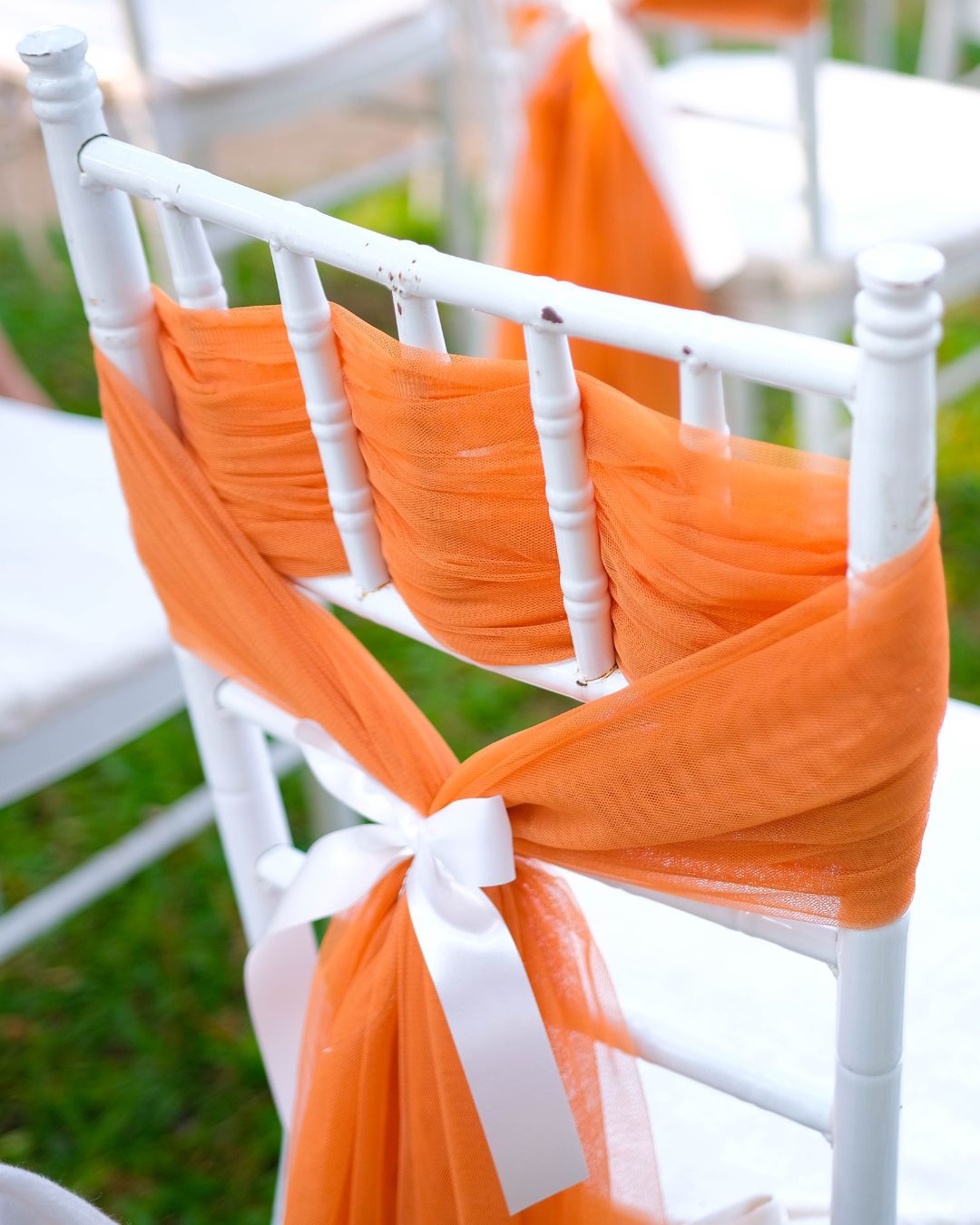 rust manor wedding decor for chairs