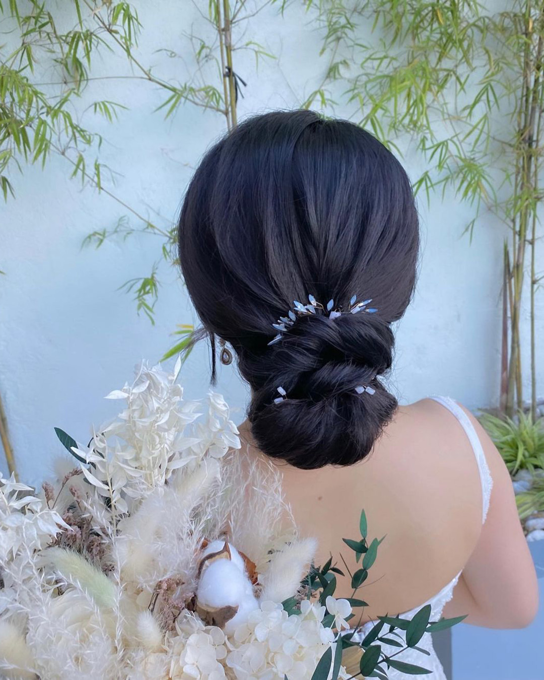 asian wedding hairstyles elegant low bun atenikks