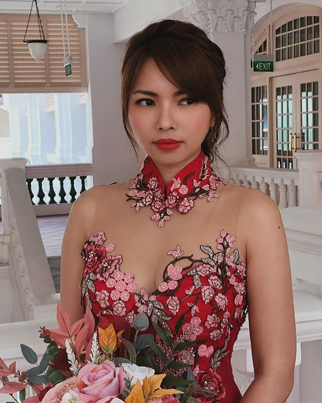 asian wedding hairstyles updo with bang christinechiamakeup
