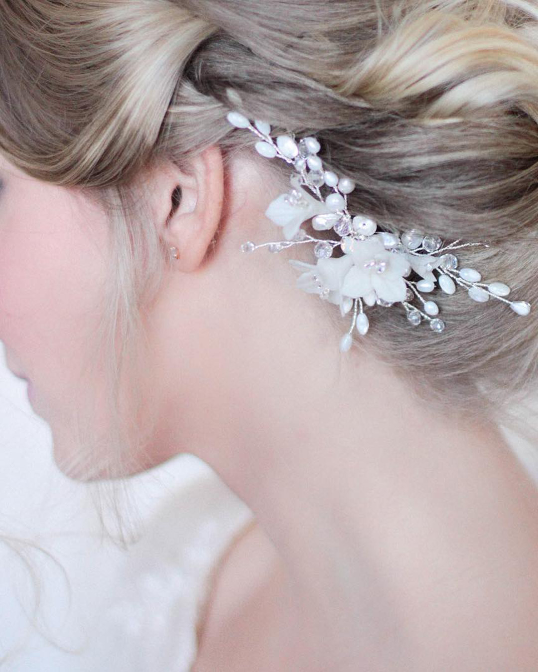 bridal barrette tiny haircombwith pearls enzebridal