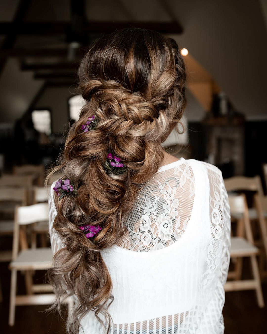 bridal hair pins half up half down with flowers wb_upstyles
