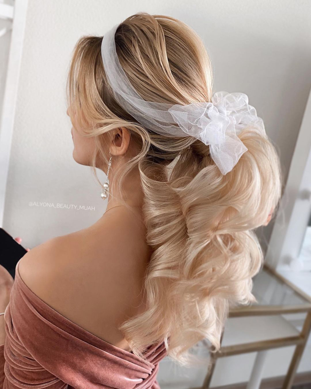bridal hairpiece volume ponytail ribbon alyona_beauty_muah