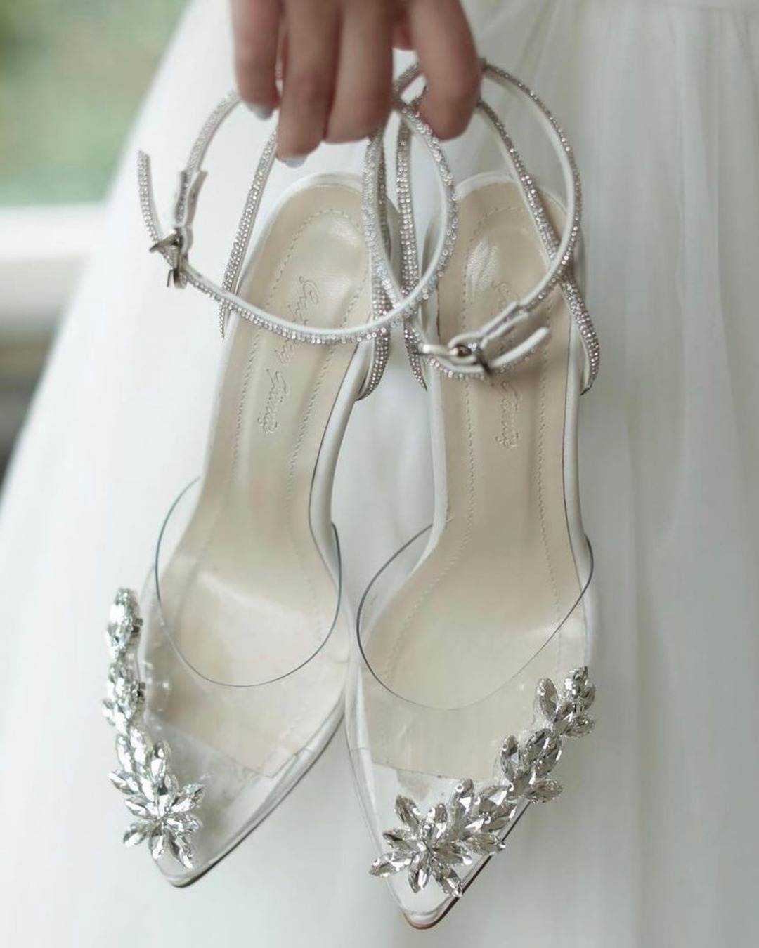 clear wedding shoes low heels