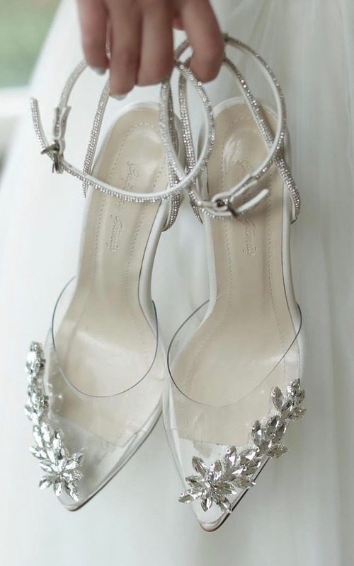 wedding glass heels