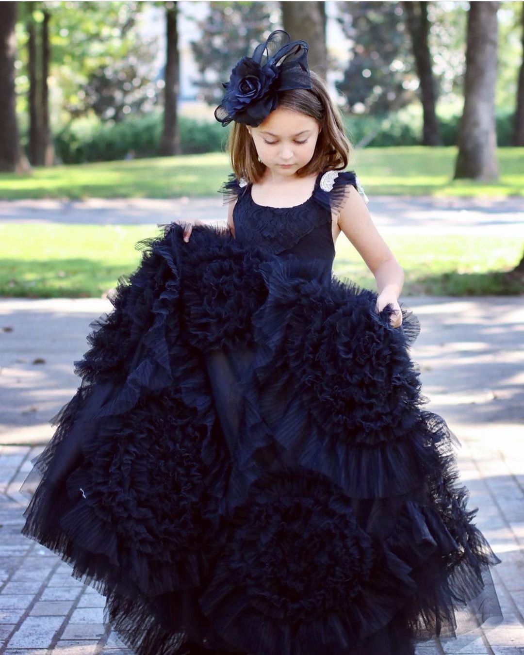 flower girl dresses black