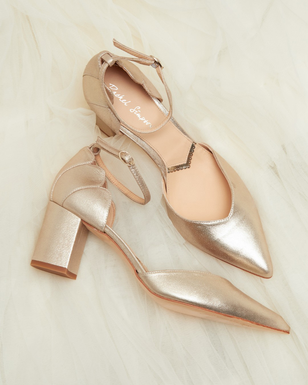 gold wedding shoes low heel simple sparkles rachelsimpsonshoes