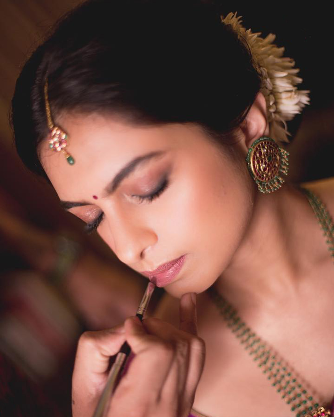 indian bridal makeup natural soft nude romaganeshphotography