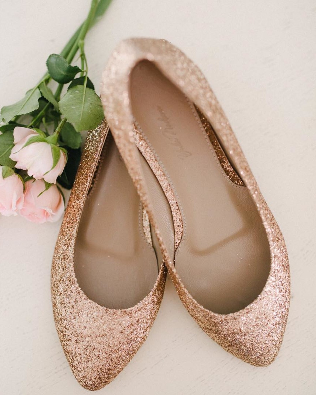 rose gold wedding shoes flats