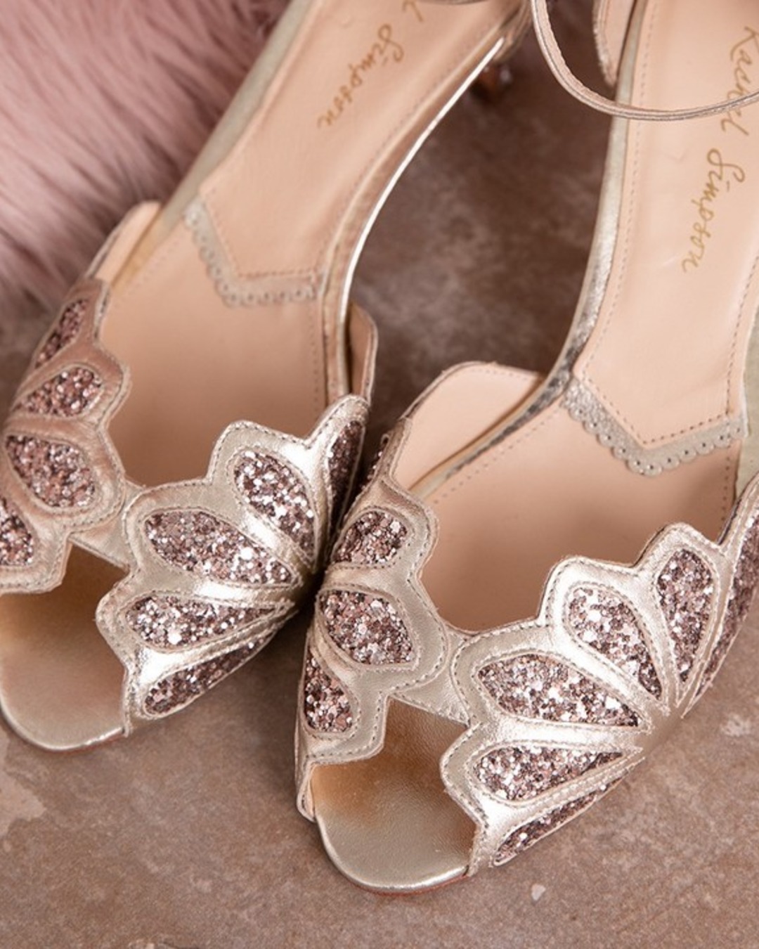rose gold wedding shoes sparkly