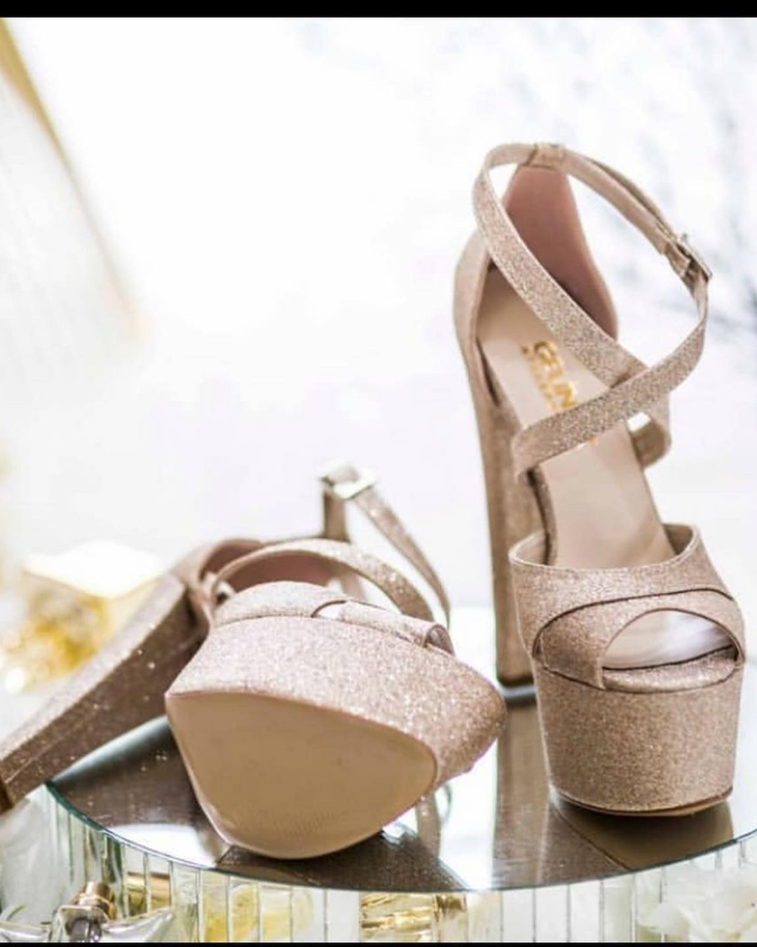 rose gold wedding shoes sparkly