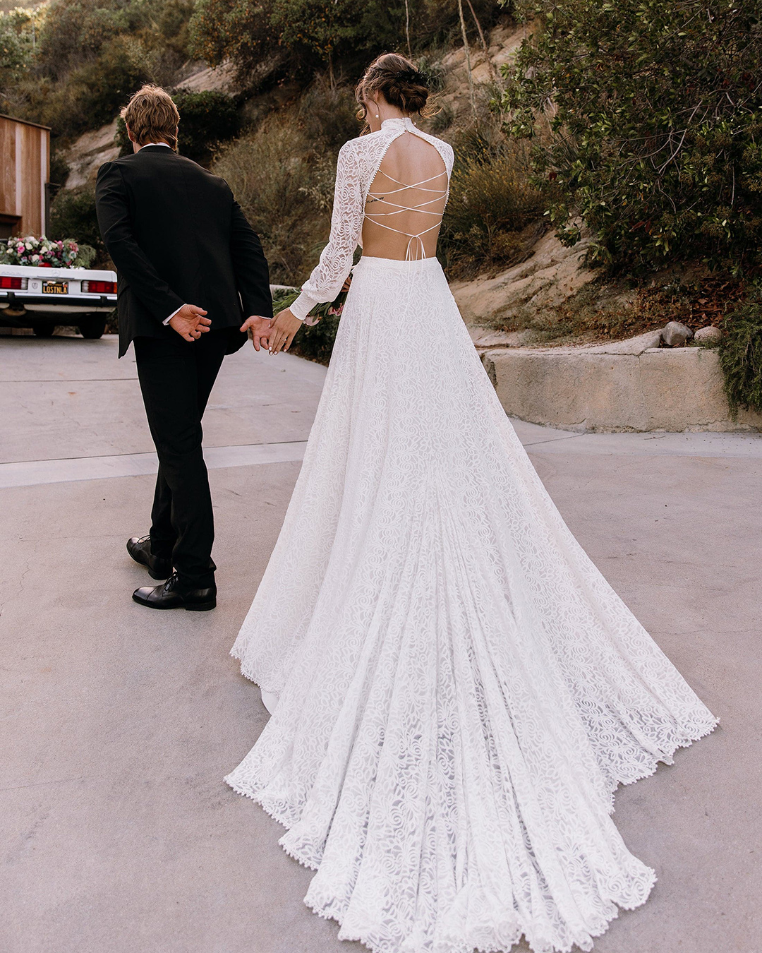 rustic wedding dresses a line with long sleeves open back lace barn wearyourlove