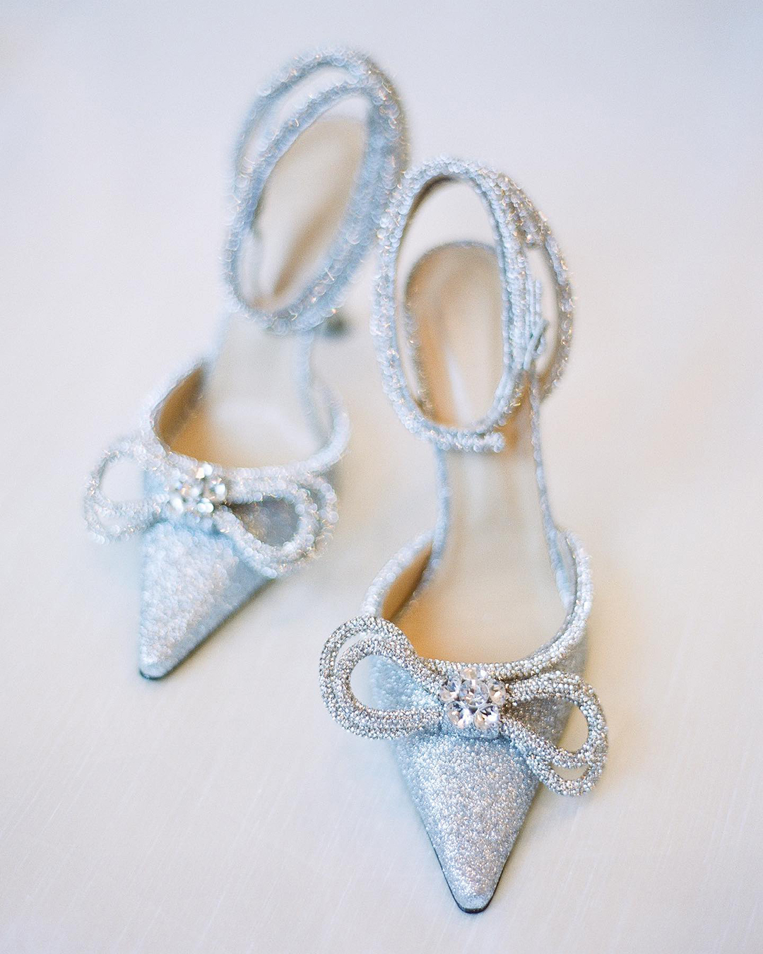 silver sparkly wedding shoes with heels mollycarrphotography