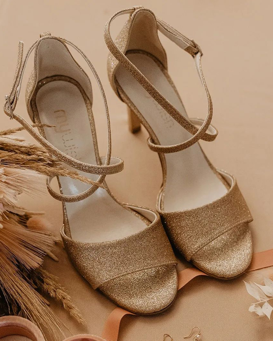 sparkle gold shoes for wedding for bridesmaids ankle straps mywishpoland