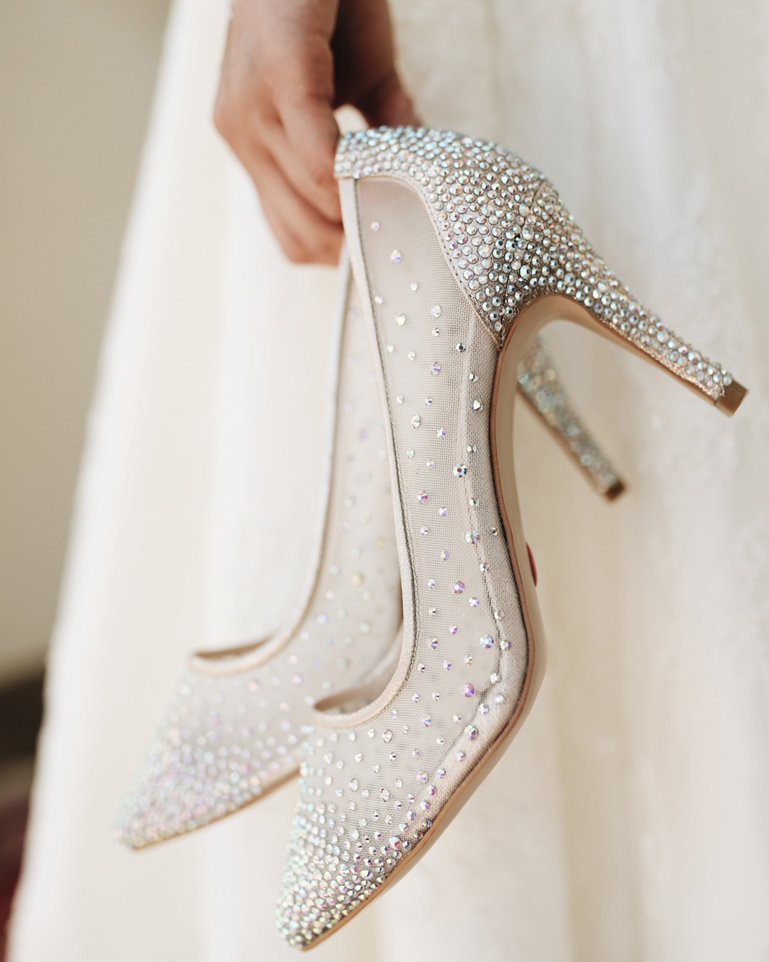 sparkly wedding shoes for bride with heels andi_b_bridal