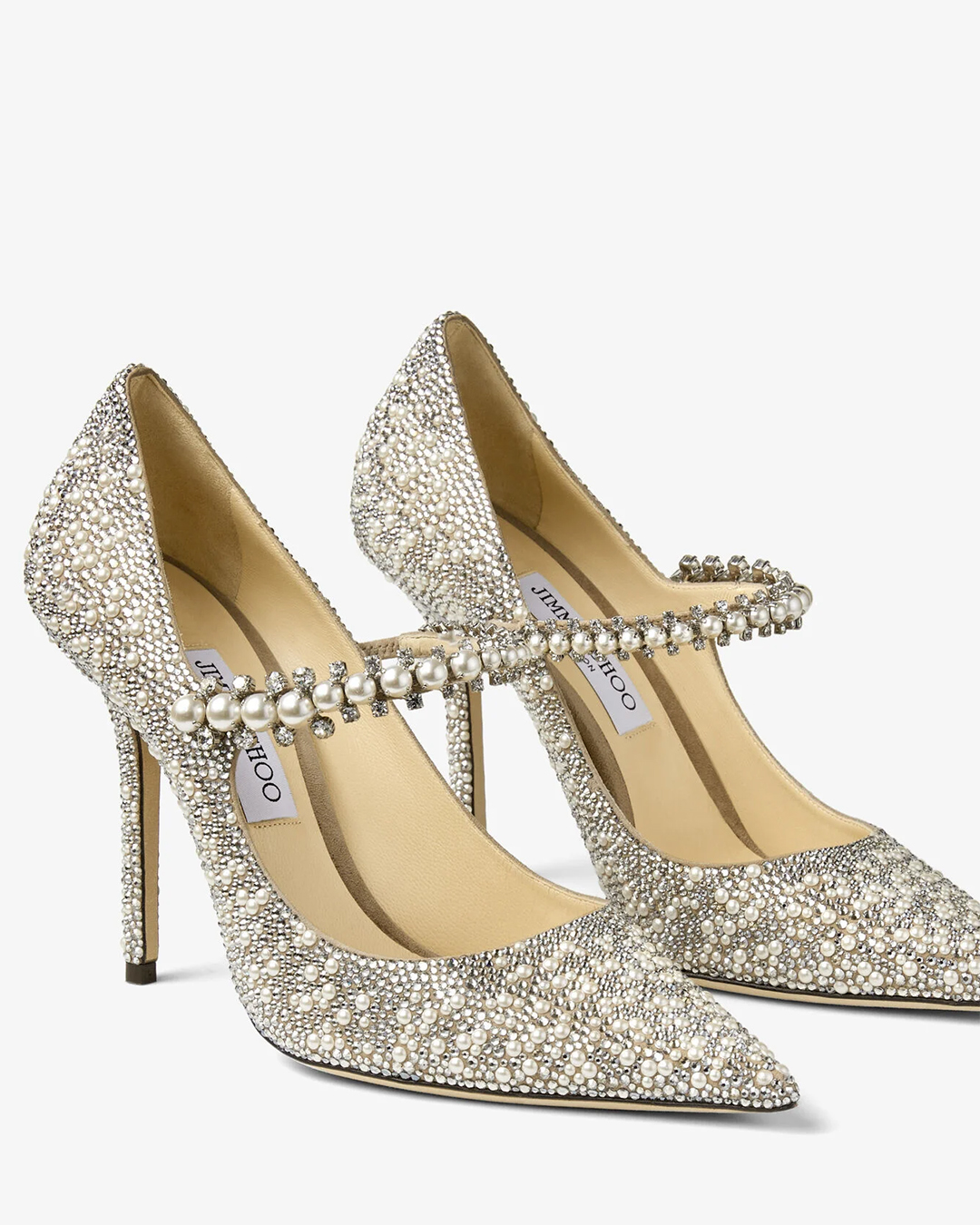 sparkly wedding shoes with heels pearls for bride jimmy choo