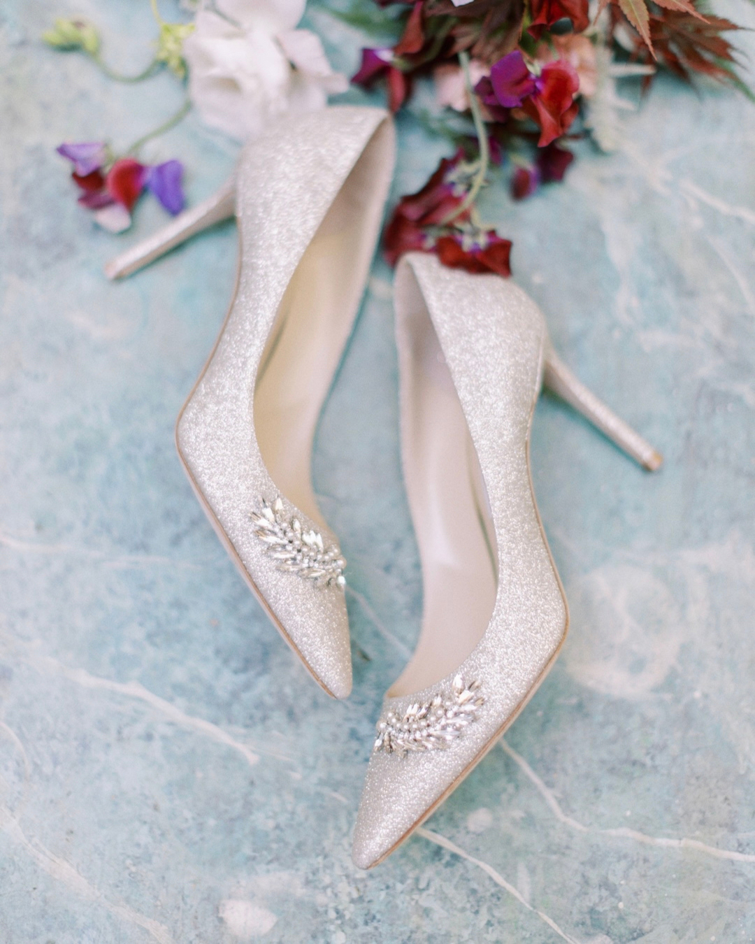 sparkly wedding shoes low heel