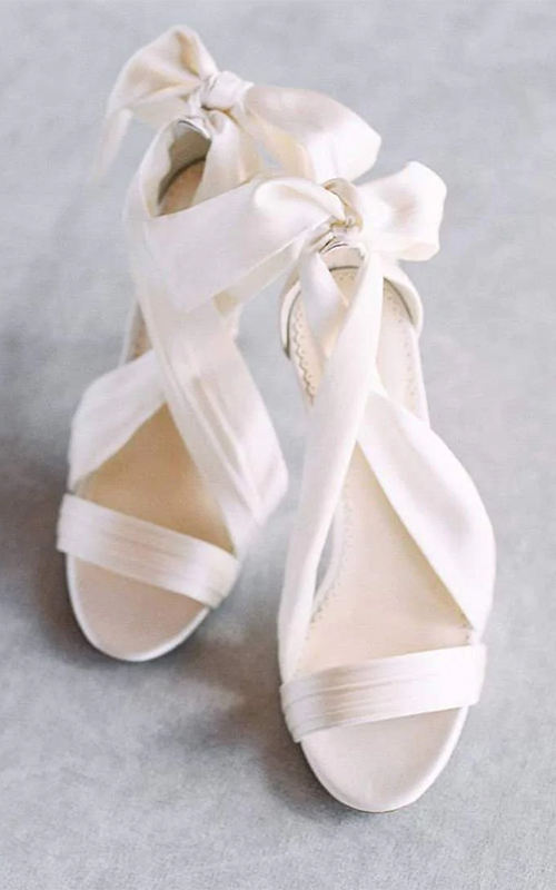 white wedding shoes low heel