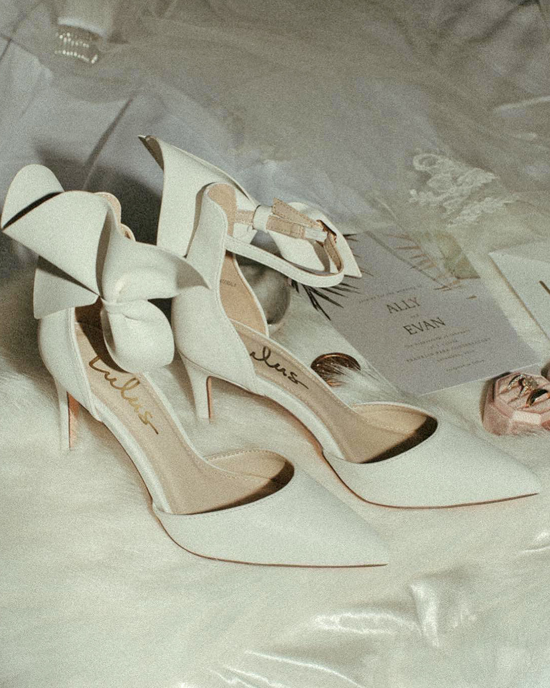 wedding shoes low heel simple with bow comfortable lizakirkphotography