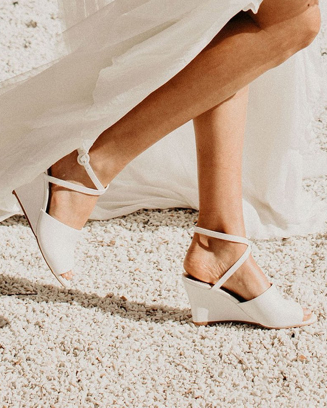 wedge wedding shoes low heel simple beach comfortable foreversoles