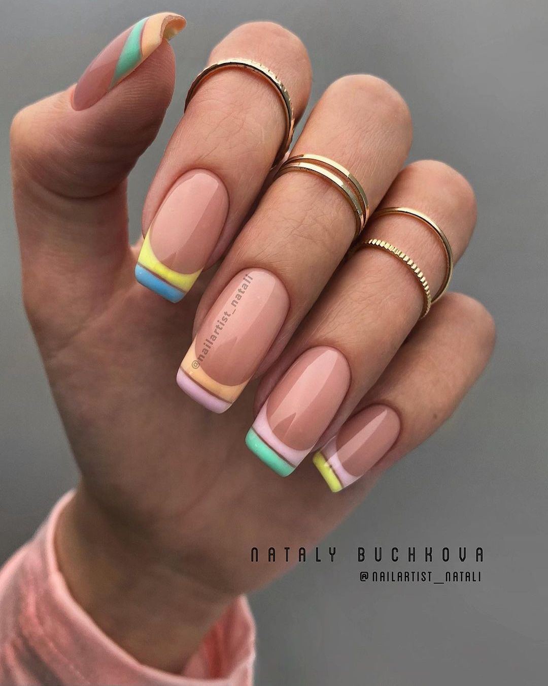 summer wedding nails pastel