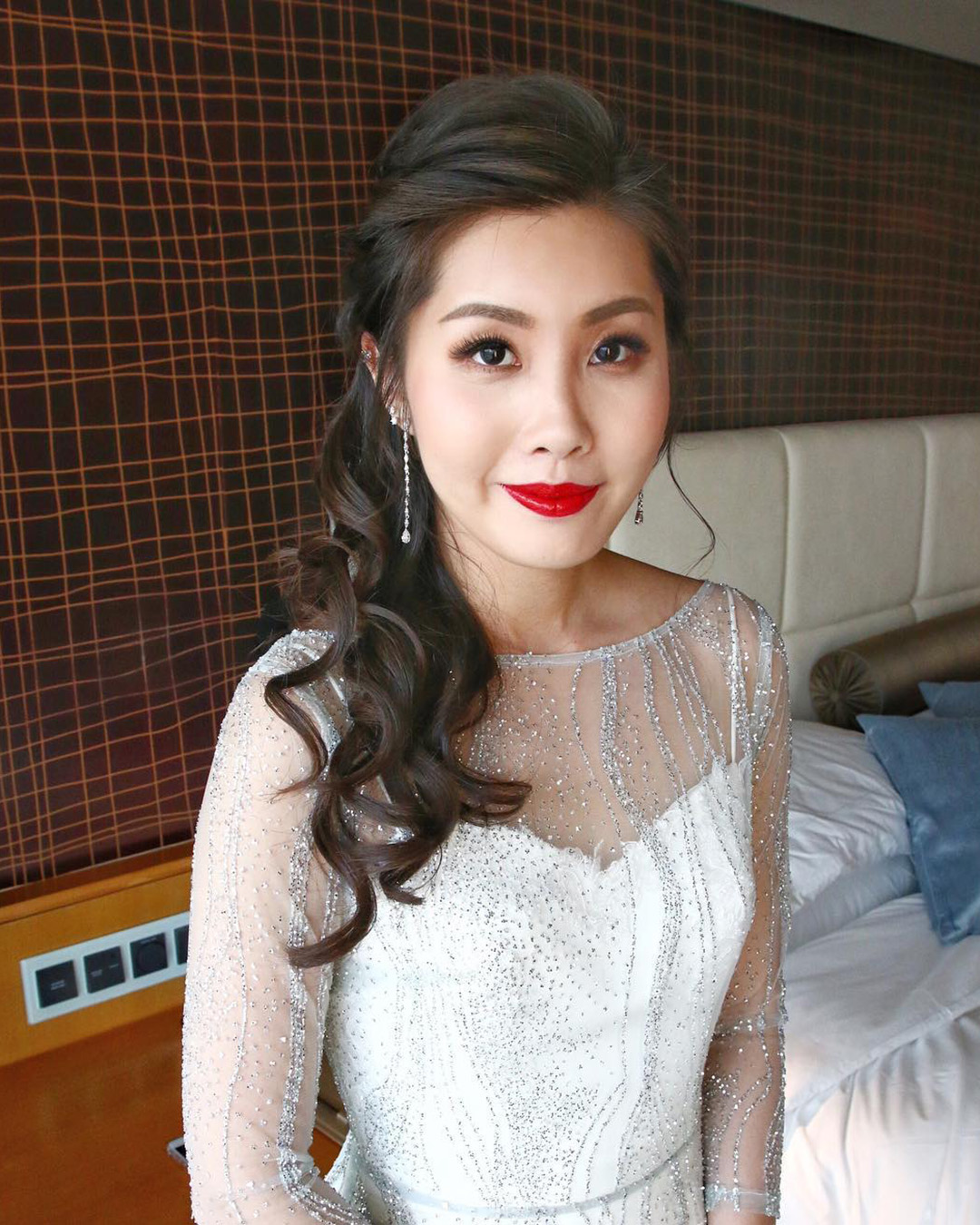 asian wedding makeup bright with red lips christinechiamakeup