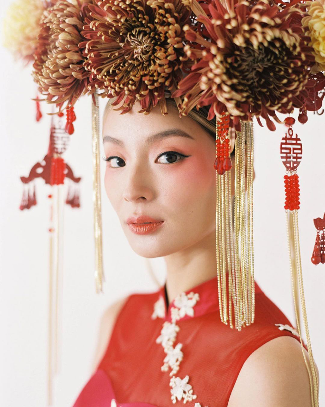 asian wedding makeup classy sort red tones chialimengartistry
